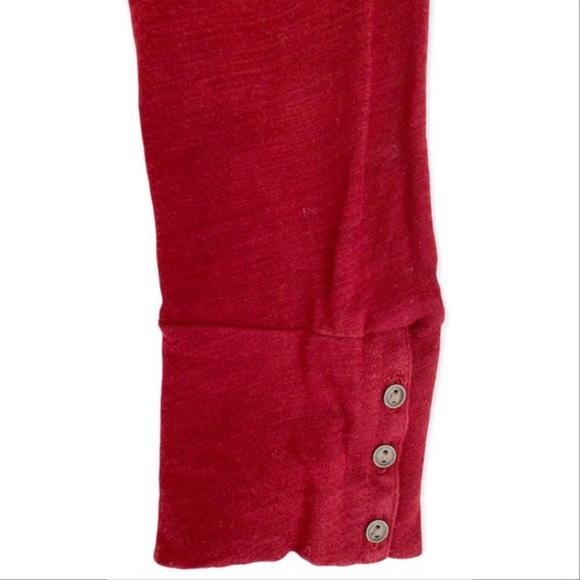 Lucky Brand Red Floral Embroidered Long Sleeve Top, Size Medium - Picture 4 of 11